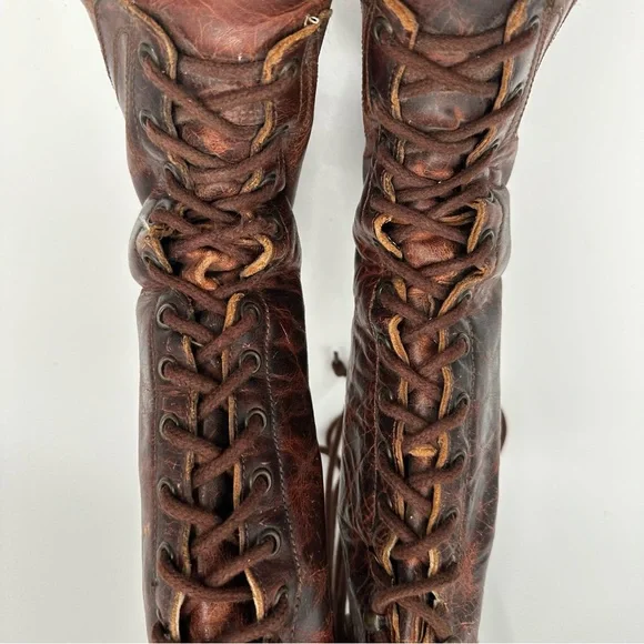 Flawed Freebird By Steven Grany Brown Leather Boots - Picture 10 of 15